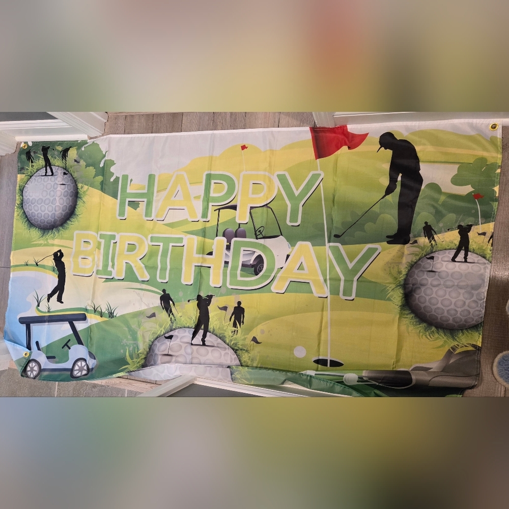 Banner Happy Birthday Golf Theme